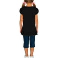 thumbnail image 2 of Cethrio Girls Cotton T-shirts, Ruffled Casual Short Sleeve Crew Neck Summer Tops Black Size 0-12 Months, 2 of 6
