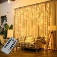 thumbnail image 2 of Window Curtain String Lights, 300 LED Lighting Modes Fairy Lights USB Powered, Waterproof Lights for Christmas Bedroom Party Wedding Home Garden Wall Decorations, 2 of 9