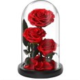 thumbnail image 1 of Regalos de Navidad tres rosas adornos de cubierta de vidrio luces LED luminosas creativas regalos decorativos, 1 of 3
