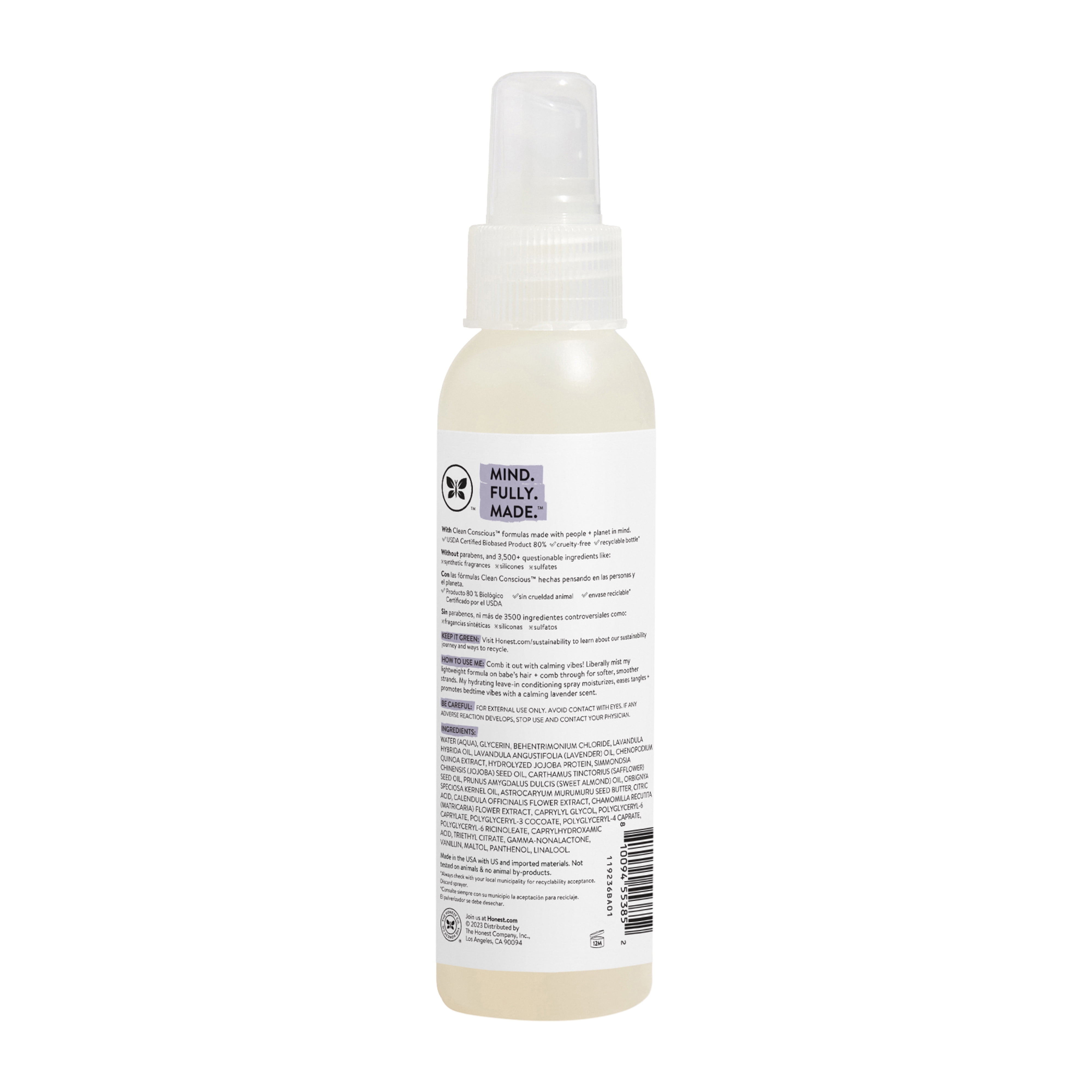 The Honest Company Baby Conditioning Detangler Calm Lavender 4 fl oz