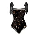 thumbnail image 3 of MKLEKYY Trajes De Baño Women 1 Piece Swimwear+1 Piece Cover Up Two Piece Vintage Print Swimsuit Monokini Bikini 2 Piece Swimsuits Two Piece Tankini Set 2284, 3 of 4