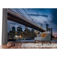 thumbnail image 3 of Dundee Deco's Modern Blue Yellow Brooklyn Bridge Park Wall Mural, 142 in X 106 in (108 sq ft.), 3 of 4