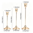 thumbnail image 3 of 3PCS Vintage Gold Taper Candlestick Holders for Table Decor, Tall Sturdy Metal Build, Fits Pillar Candles, Great for Wedding Fireplace & Dining Centerpieces, Ideal Housewarming Gift, 3 of 7