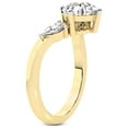 thumbnail image 5 of Pear Shape 5 Carat IGI Certified Lab Grown Diamond Ring | 14K Yellow Gold | Joella Three Stone Chevron Diamond Ring | FG-VS1-VS2 Quality Friendly Diamonds, 5 of 6