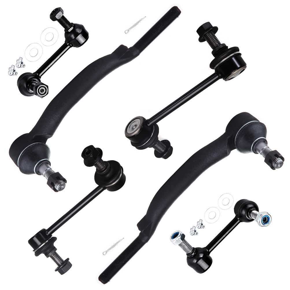 ECCPP - 6PCS Front Outer Tie Rod End Sway Bar Link Fit 2004-2007 For Buick Rainier For Chevy SSR Trailblazer For GMC Envoy For Isuzu Ascender For Oldsmobile Bravada For Saab 9-7x Suspension Kit