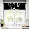 thumbnail image 2 of JOOCAR Polyester Window Valance Curtain with Dancing Skeletons Design for Home Kitchen Living Room Bedroom Bathroom Decor 54x18 inch, 2 of 5