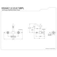 thumbnail image 5 of Kingston Brass KS2440BPL Bel-Air Double-Handle Wall-Mount Bridge Kitchen Faucet, Matte Black, 5 of 7