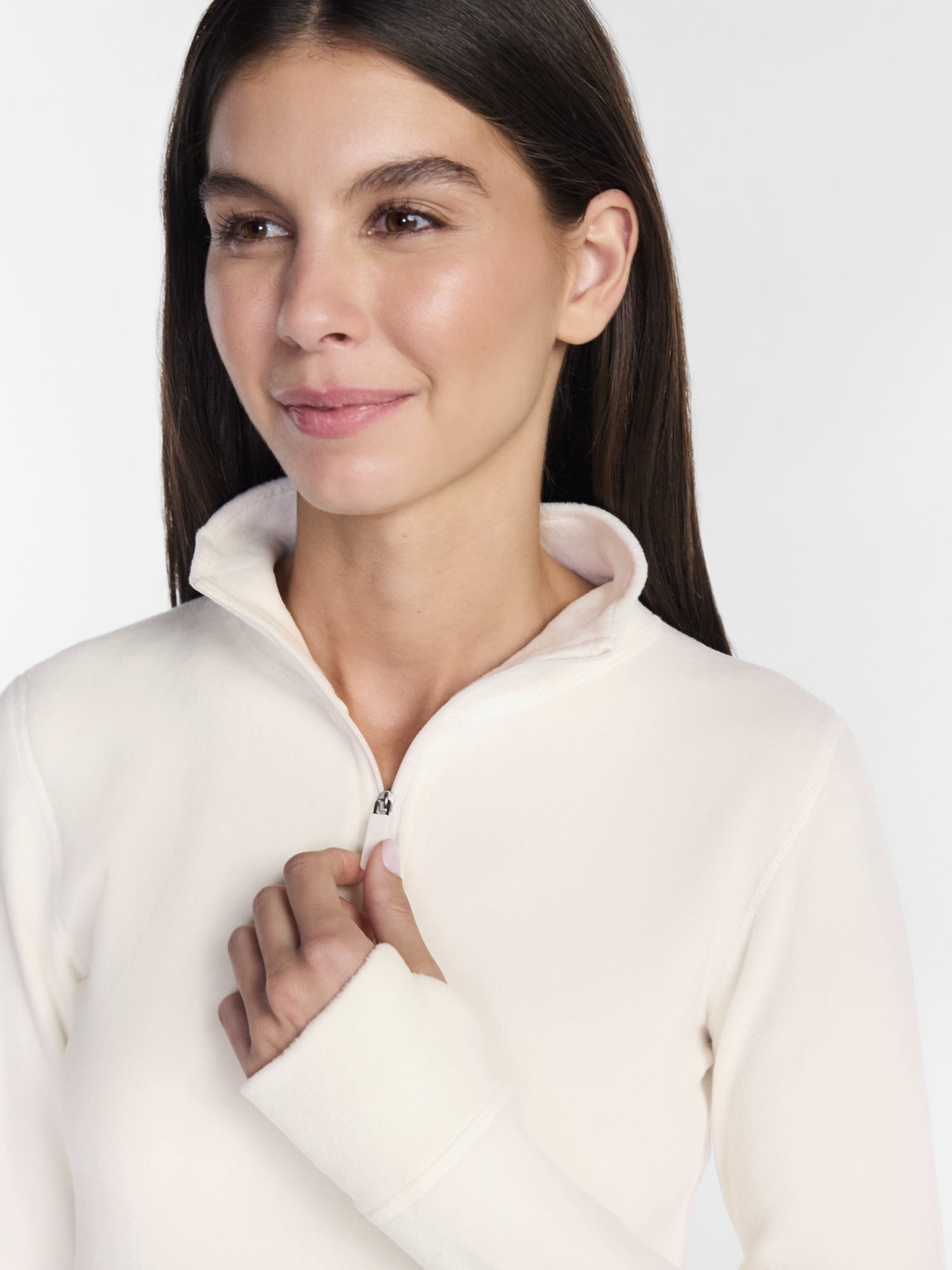 ClimateRight by Cuddl Duds Women's Mild Stretch Fleece Long Sleeve Mock with Half Zip Thermal Base Layer Thermal Top, Sizes XS to 4X