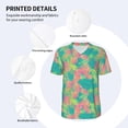 thumbnail image 3 of Rateoe Colorful Palm Leaves Pattern Men’s Baseball Short Sleeve Polo Shirt, Midweight Men's Shirt Golf Shirt Polo Shirts Quick Dry Short-X-Large, 3 of 7