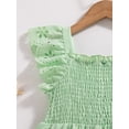 thumbnail image 5 of 6Y Little Girls Dress 7Y Girls Sleeveless Dress Little Girls Summer Dress Ruffle Solid Color Dress Green, 5 of 10