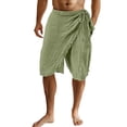 thumbnail image 1 of Ceisia Men's Linen Wrap Beach Shorts Elastic Waist Raw Edge Casual Shorts Gifts, 1 of 4