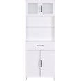 thumbnail image 6 of Spirich Home Freestanding Cabinet with Top & Bottom Enclosed Cabinet SpaceTall Cabinet with Doors and Drawer 23.62"(L) x 11.75"(D) x 63"(H), Whtie, 6 of 7