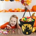 thumbnail image 2 of Halloween Trick or Treat Bags - Cute Candy Buckets & Tote Candy Bags with Handle for Halloween Parties, Black, 2 of 5