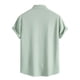 thumbnail image 4 of Camisetas Elvqul de Hombre Verde de Menta Mayor de Color Sólido Manga Corta Solapa Botones, 4 of 9
