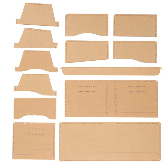Plantilla de billetera acrílica de 13 Uds., accesorios universales para manualidades de cuero hechos a mano DIY