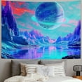 thumbnail image 2 of PRATYUS  Planet Tapestry Galaxy Space Tapestry Mountain Tapestries Neon Aesthetic Tapestry for Bedroom Living Room (Planet) 60x50inch, 2 of 6