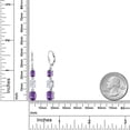 thumbnail image 6 of Gem Stone King 925 Sterling Silver Purple Amethyst 3 Stone Dangle Earrings for Women (5.00 Cttw, Gemstone February Birthstone, Oval 8X6MM, 7X5MM and 6X4MM), 6 of 6