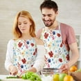 thumbnail image 3 of Pioneer Flower Floral Print Pattern Apron-Garden Aprons for Women with Pockets-Cotton Linen Waterproof Kitchen Cooking Gardening Aprons Adjustable for Kitchen,Cooking,BBQ and Salon 33x27 Inch, 3 of 7