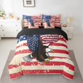 thumbnail image 2 of Feelyou Cartoon Eagle Child Twin Bedding Sets 7-Piece, American Independence Day Bedding Comforter Set, Retro US Flag Reversible Sheet Sets, Ultra Soft Bedroom Decor, 2 of 8