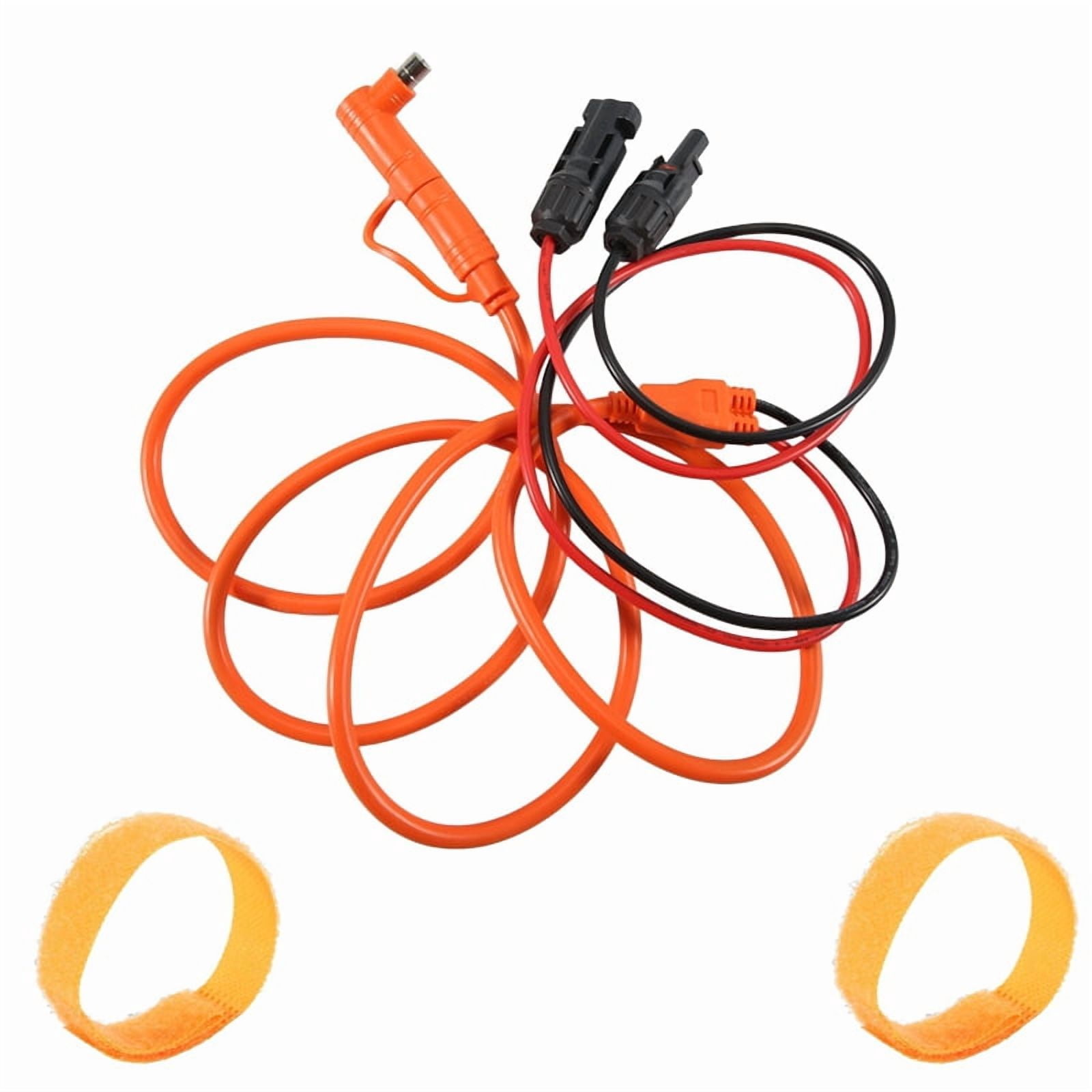 2X Solar Panel to DC 8mm Adapter Cable 2m, Solar Connector to DC7909/8020 Male Plug Extension Cord, Tinned Copper Wire