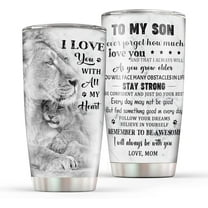 Son Tumbler, Fathers Day For Son Gifts, To My Son Tumbler, Son Tumbler from Mom, Son Lion Tumbler, Son Coffee Mug Insulated Cup, Birthday Valentine''s Day Gifts for Son 20 Oz