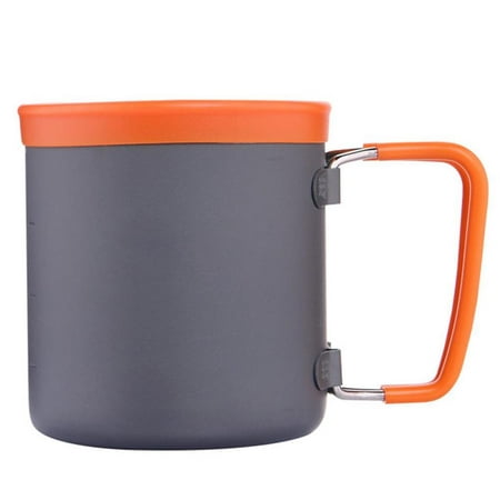 

Camping Aluminum Cup Outdoor Coffee Mug Picnic Trekking Hiking Water Cup with Foldable Handle