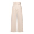 thumbnail image 2 of Women's High Waist Wide Leg Pants Business Work Office Casual Flared Palazzo Long Pants Belted Trousers S Apricot, 2 of 8