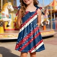 thumbnail image 2 of mgoYE Girls 4th of July Outfit American Flag Dress Toddler Red White and Blue Dresses 1-6 T(Hot Pink,4-5 Years), 2 of 6