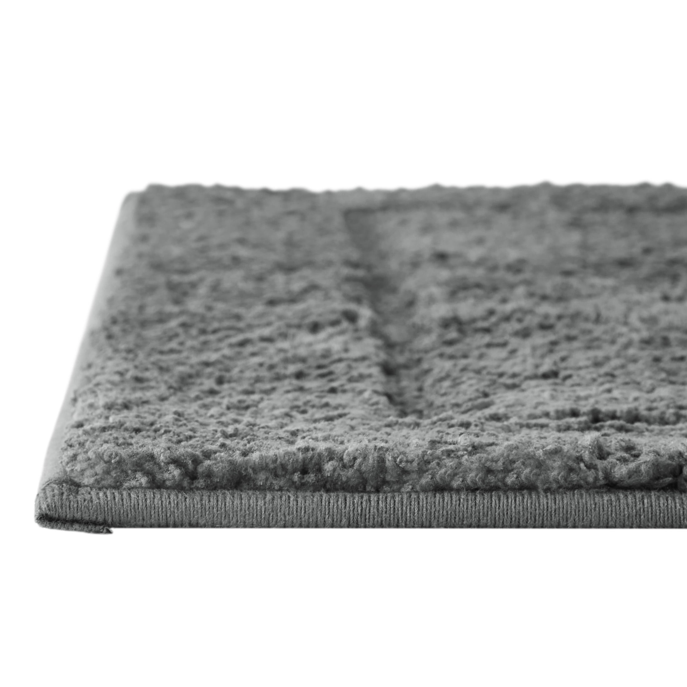 Mainstays Soft Touch Charcoal Polyester Tufted 2-Piece Bath Rug Set, 20" x 30" & 17" x 24"