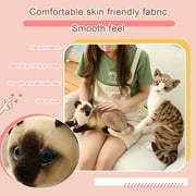 Cat Plush Toy Lifelike Stuffed Animal Realistic Siamese Kitten Model Soft Desktop Decoration for 3+ Years