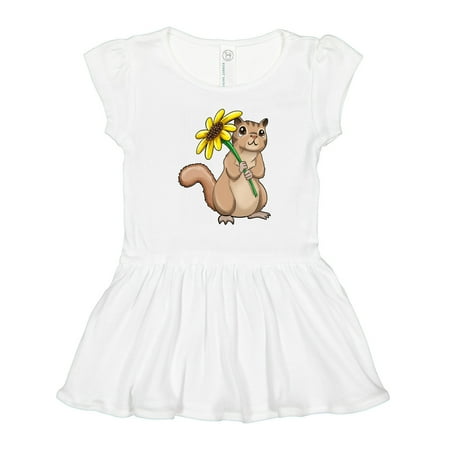 

Inktastic Cute Chipmunk with Sunflower Girls Toddler Dress
