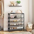 thumbnail image 4 of HOOBRO 5-Tier Shoe Rack Storage with Adjustable Shelf for 16 Pairs Shoes Entryway Hallway Charcoal Gray BC01XJ01, 4 of 6