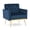 Blue, variant on Costway Modern Velvet Accent Chair with Button Tufted Back Golden Metal Legs & Foot Pads Green