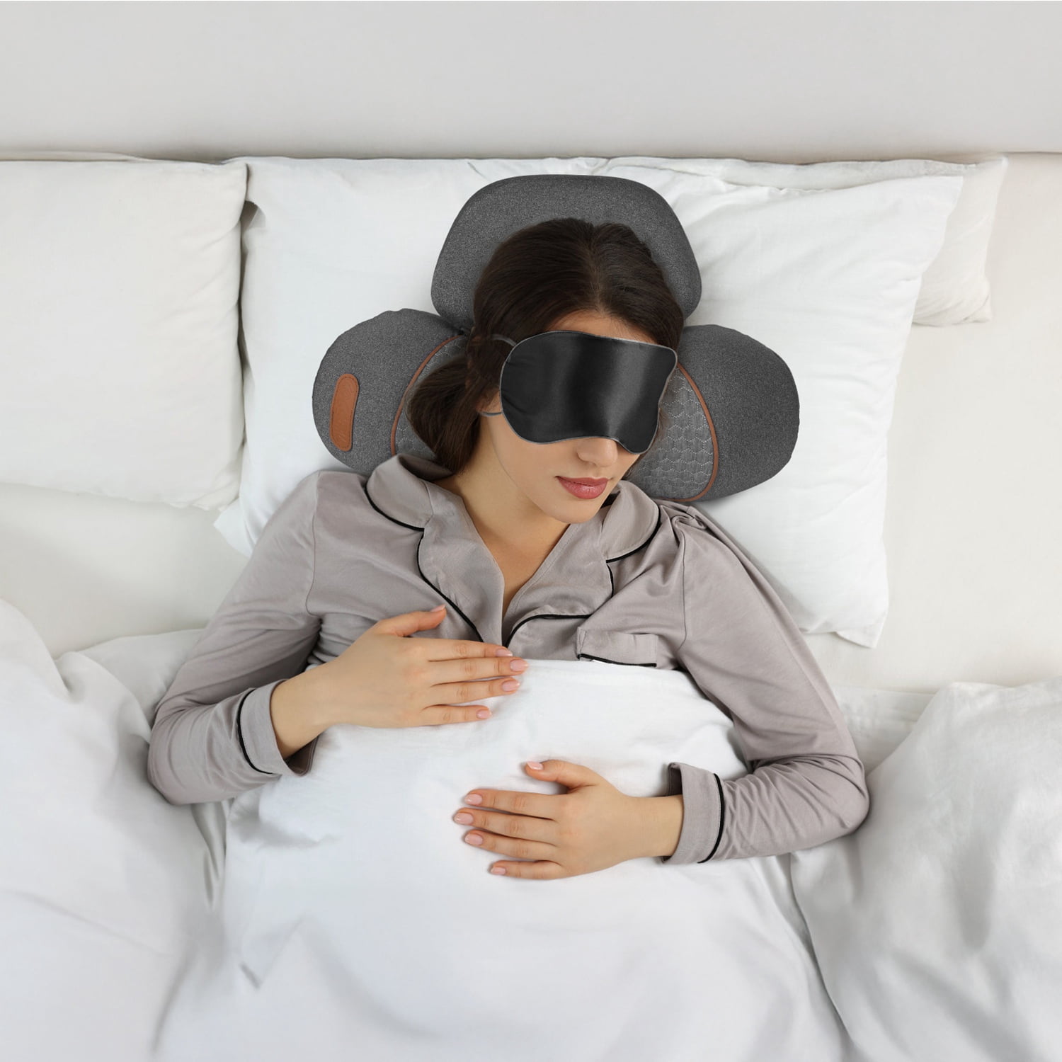 3-in-1 Neck Massager Pillow with Vibration, Airbag & Heating, Ergonomic Cervical Support for Pain Relief, Portable