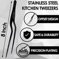 thumbnail image 5 of Gutsdoor 8 Inch Kitchen Tweezer Fine Tongs Plating Stainless Steel Precision Culinary Tweezers Black Kitchen Offset Tweezers Tongs, 5 of 7