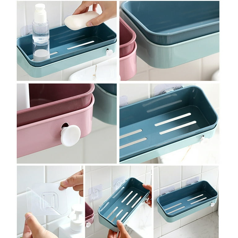 Soap Box Drain Soap Dish Tray Holder with Lid Bathroom Shower Container  Supply