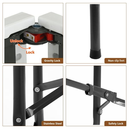 FDW Foldable Outdoor Office Parties Camping Table, White