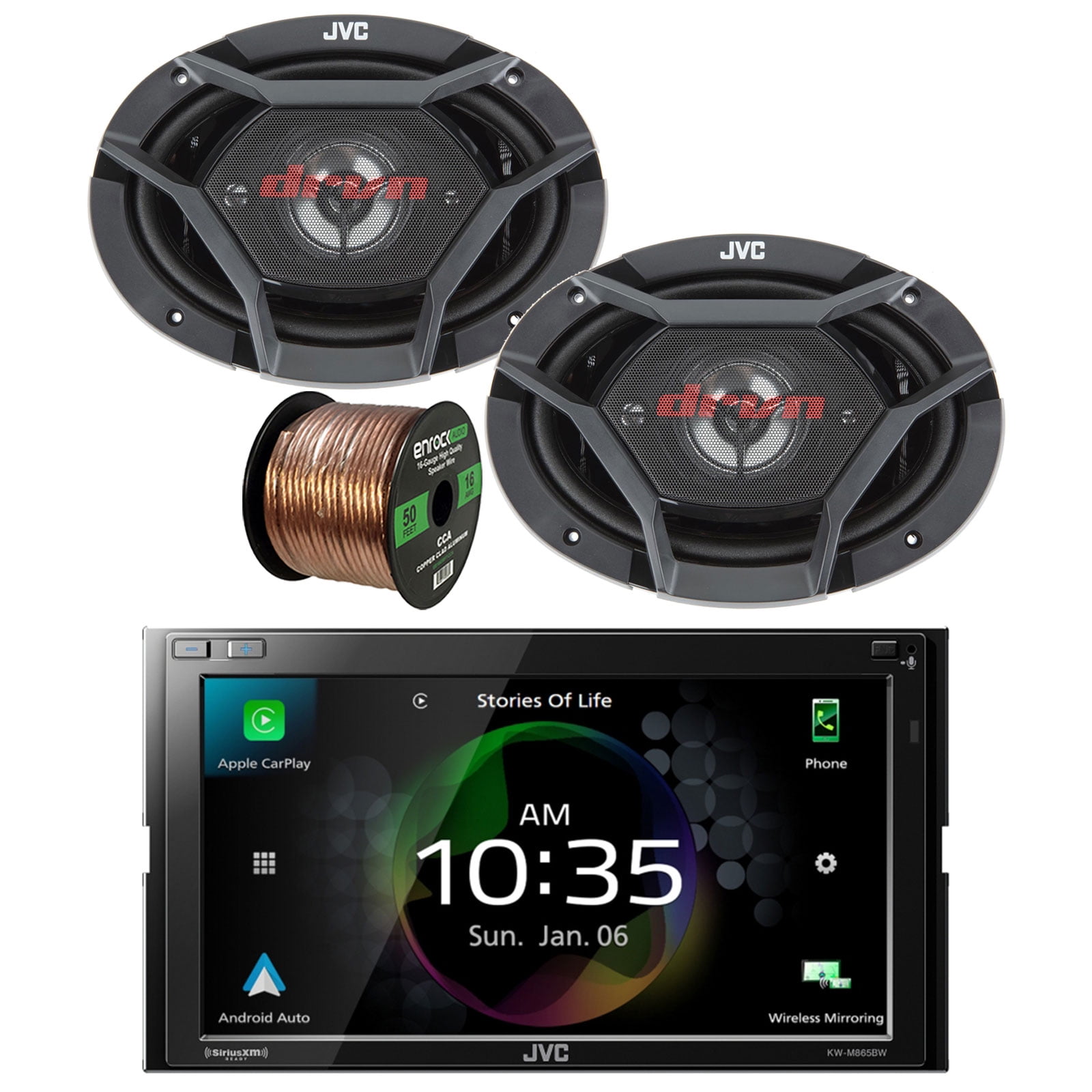 JVC KWM865BW Double DIN Bluetooth Dual USB Digital Media Car Audio