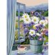 thumbnail image 3 of Cuadros Decorativos Kits de pintura al óleo de flores de alféizar por números, lienzo de bricolaje, arte de pared, imagen artesanal Ehuebsd Nuevos Originales, 3 of 9