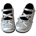 thumbnail image 2 of Fozruso Girls Sandals Mary Jane Shoes With Bowknot Cute Toddler Casual Comfortable Lightweight Breathable For Little Girls Suitable For Ages 1 10.5,Sizes 10 Little Kid 4-4.5 Years(Silver), 2 of 7