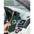 thumbnail image 6 of Desighed for iPhone 12 Pro Max Case 6.7" Shockproof Silicone Cover Ring Holder Magnetic Kickstand Electroplated Soft TPU Frame Anti-Scratch Protective Bumper Phone Cases - Green, 6 of 14