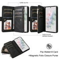 thumbnail image 4 of YEYKX for iPhone 17 Wallet Phone Case with 9 Card Holder Zipper Pocket, Magnetic Closure Premium Folio PU Leather Flip Case with Wrist Strap for iPhone 17 6.3inch,Black,For iPhone 17, 4 of 8