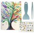 thumbnail image 1 of Álbum de pegatinas reutilizable, árbol de pegatinas, álbum de colección, tamaño A5, 40 hojas, organizador de pegatinas reutilizables, libro de almacenamiento, libro de pegatinas con pinzas y espátula, 1 of 9