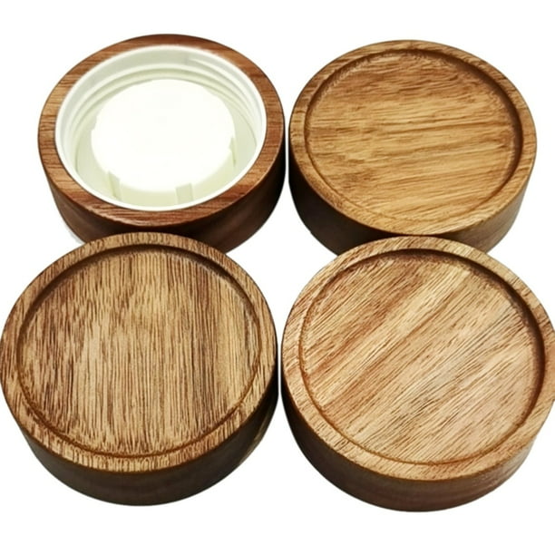 Wooden Mason Jar Lids 4 Mason Jar Lids Wide Mouth ( Wood) Top Mason
