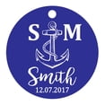 thumbnail image 1 of 100 PCS Personalized Initial with Anchor Wedding Favor Gift Paper Tags Custom Made Round Hang Tags, 1 of 1