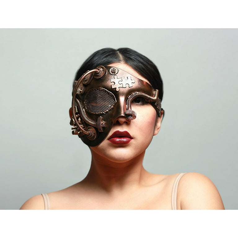 Goth Steampunk Half Face Mask - Mask and Fantasy