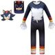 thumbnail image 2 of Conjunto de mono con guantes y gorro de dibujos animados de Sonic Shadow para niños y niñas, disfraz de Cosplay de Navidad y Halloween, 2 of 5