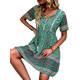 thumbnail image 3 of VISgogo Vestido bohemio para mujer, estampado de flores, manga corta, cuello en V, ajuste holgado, vestido de vacaciones, S/M/L/XL VISgogo  moda, 3 of 8