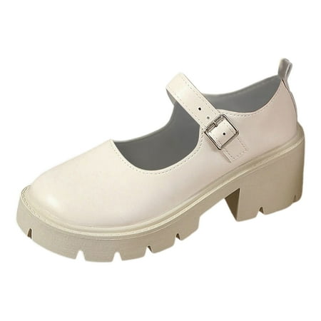 QYZEU Orthopedic Shoes for Women Comfort Slippers Women Ladies Casual Solid Color Retro Heel Thick Bottom Casual Shoeses Sneakers Shoes Womens Slip on Shoes White 38