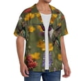 thumbnail image 2 of Sikiie Humming Bird Men's Cuban Shirt, Hawaiian Shirts, Business Casual Button Down Shirts, Short Sleeve Shirt-3X-Large, 2 of 5